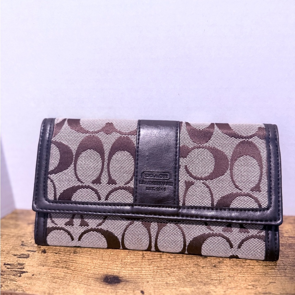 Coach Brown and Cream Clutch